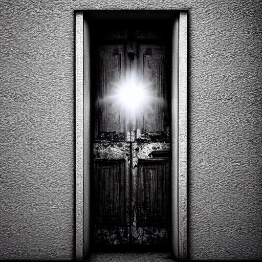 Prompt: “ door ajar from the inside, horror, dark, lens flare, hd, 4 k ”