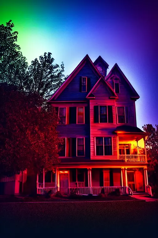 Image similar to scary october neighborhood, a sense of fright : : time - lapse : : hyperspectral imaging : : wide angle : : brenizer method : : dichromatism : : technicolor : : kinemacolor : : underdimensional : : beyond - dimensional : : 3 2 k : : dci - p 3 : : rim lights : : moody lighting