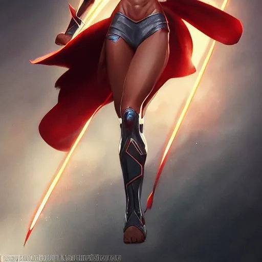 Prompt: philippine darna superhero, filipina, perfect expression, digital painting, badass pose, smooth details, in the style by bosslogic and greg rutkowski, highly detailed, sharp focus, trending in artstation