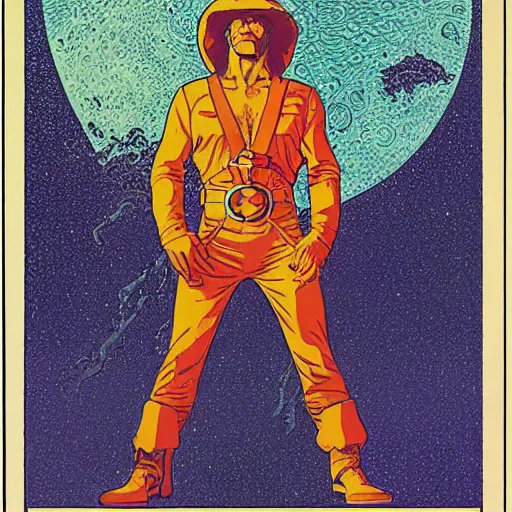 Image similar to mel gibson retro minimalist portrait moebius starwatcher comic by jean giraud, 8 k