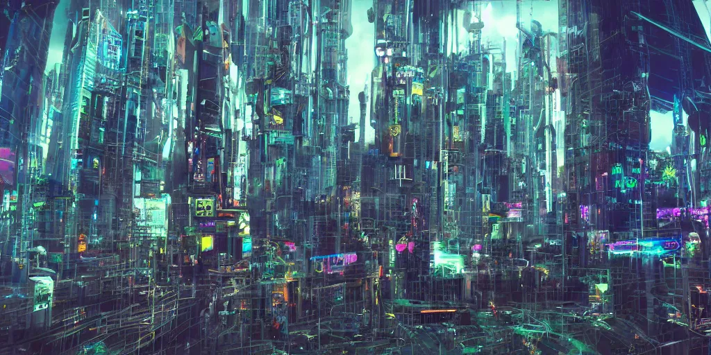 Image similar to god as an cyberpunk futuristic giantic machine