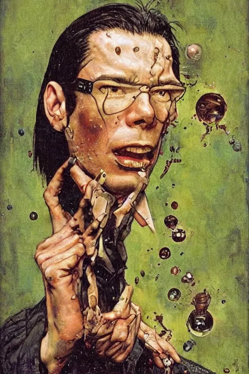 Image similar to Neo from Matrix painted by Norman Rockwell