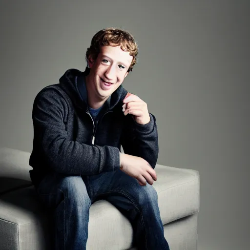 Prompt: Photo of Mark Zuckerberg, Abercrombie and Fitch model, soft studio lighting, photo taken by Anne Liebovitz, 24mm f/1.4