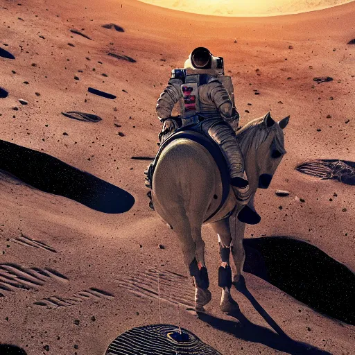 Prompt: professional photo of astronaut riding a horse on the moon, hyperrealistic masterpiece, trending on artstation, cgsociety, kodakchrome, golden ratio, cinematic, composition, beautiful lighting, hyper detailed, octane render, 4 k, unreal engine, low angle shot