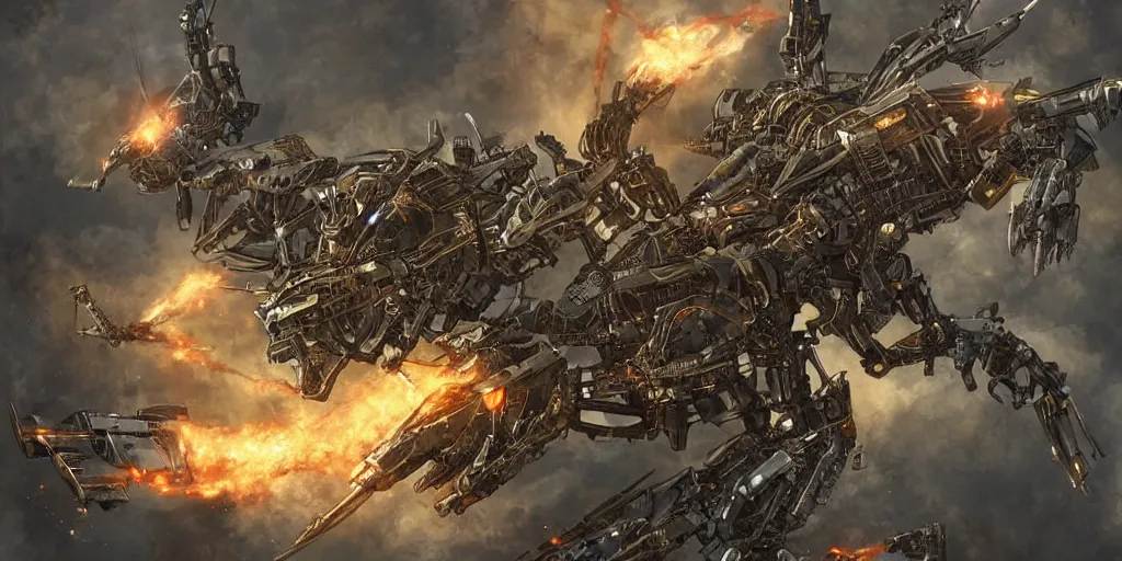 Image similar to steampunk mecha dragon charging up a powerful attack, scifi, extremely detailed