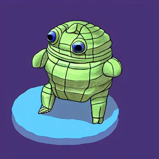 Prompt: an isometric tardigrade