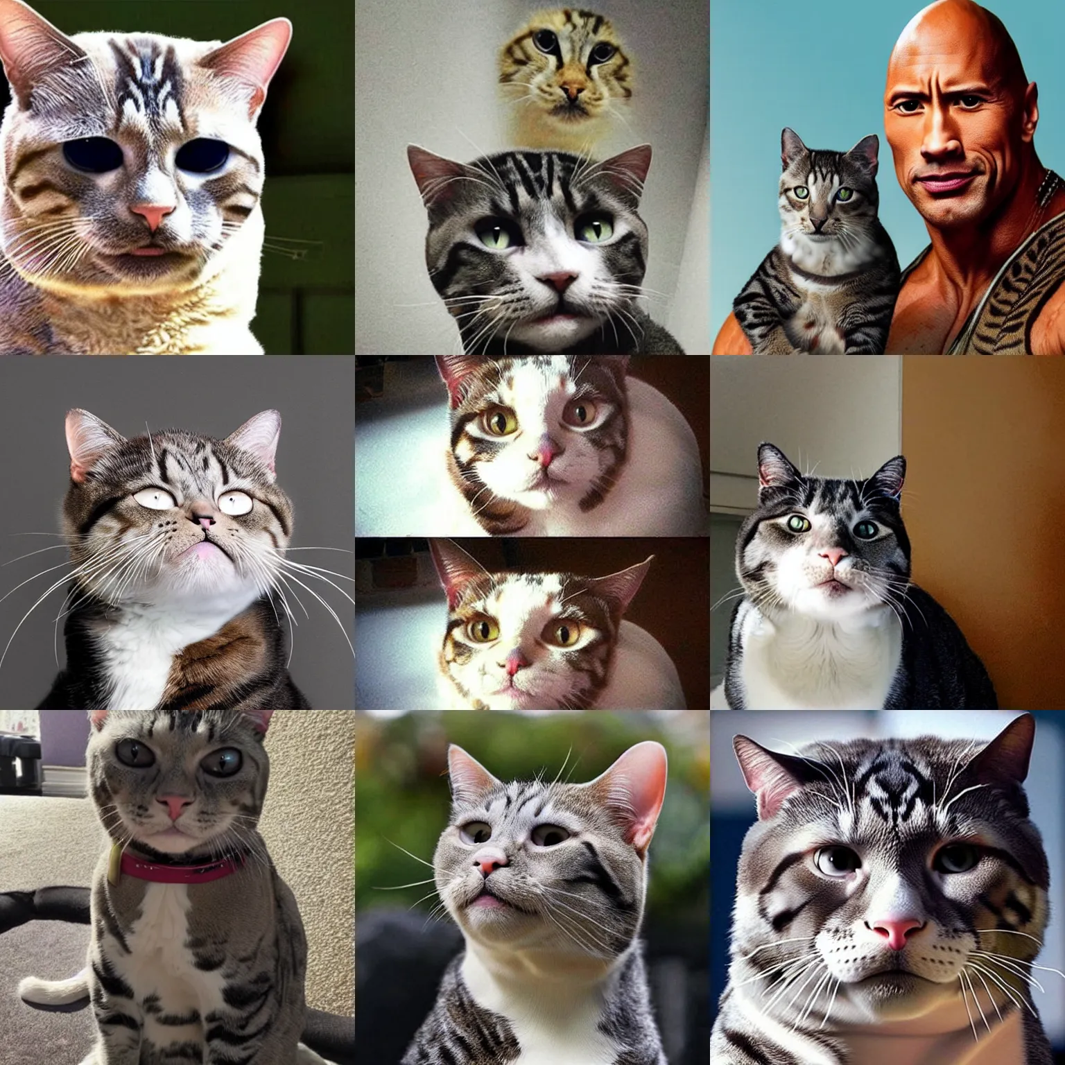 Prompt: dwayne the rock johnson as a cat