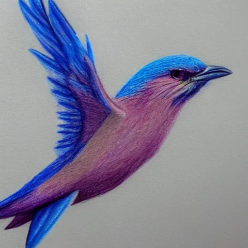 Image similar to a color pencil drawing of an lilac - breasted roller flying away by natalia rojas and ana maria martinez jaramillo, pastel color, wingspan, high quality, artstation, 4 k, realism, ultra realistic, fine art, white background, professionnal work