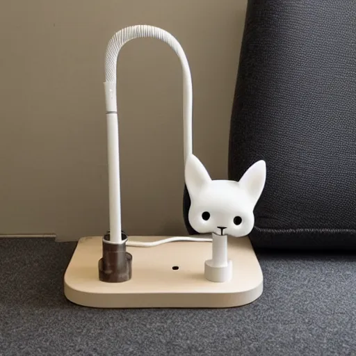 Image similar to a headphone stand in the shape of s cats tail. the base of the headphone stand is the rest of the cat