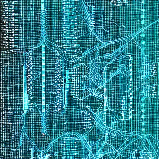 Prompt: polarized light photomicrograph of cutting edge biocybernetic circuit interface