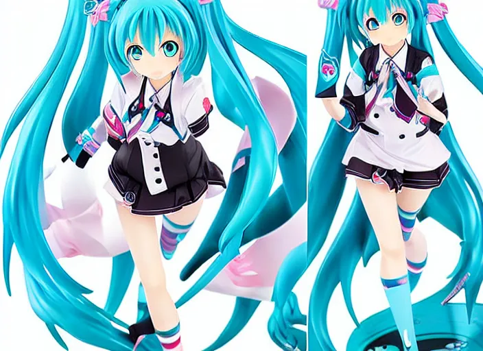 Image similar to miku hatsune goods, acrylic figure, tapestries, key visual poster