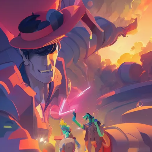 Image similar to hero world space dandy, behance hd by jesper ejsing, by rhads, makoto shinkai and lois van baarle, ilya kuvshinov, rossdraws global illumination