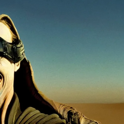 Image similar to photo of Steve buscemi as a sandworm from Dune, sharp lighting, high contrast