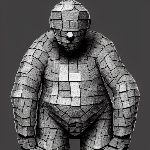 Prompt: a golem made out of diamond, realistic,