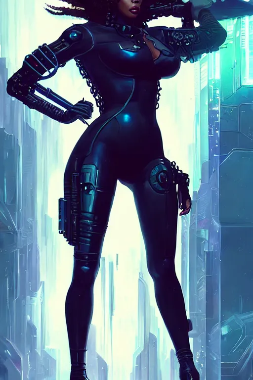 Prompt: cyberpunk beyonce as aeon flux profile picture by Greg Rutkowski, dynamic pose, intricate, futuristic, fantasy, elegant, by Stanley Artgerm Lau, greg rutkowski, thomas kindkade, alphonse mucha, loish, norman Rockwell,