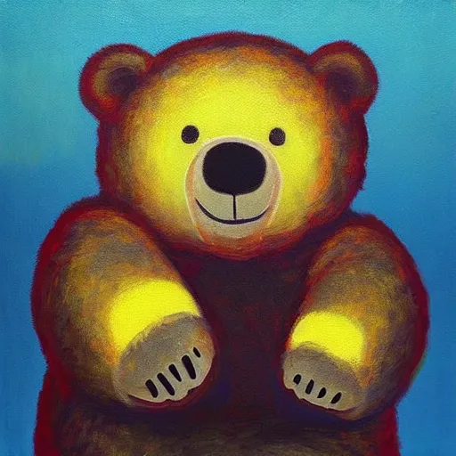 Image similar to “nice bear yellow light oil panting”