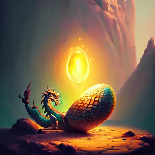 Image similar to beautiful decorative dragon egg, deadly potion flowing from the top, rock and sand around, peter mohrbacher style, ray tracing, cinematic, digital art, realistic, octane render