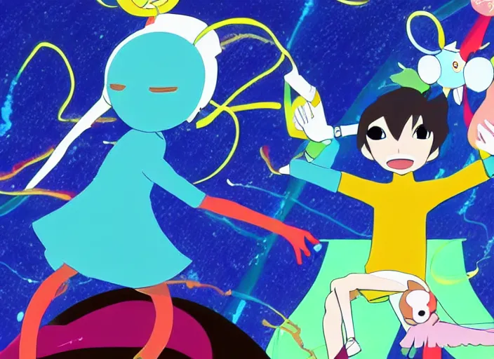 Prompt: key visual from masaaki yuasa's kaiba