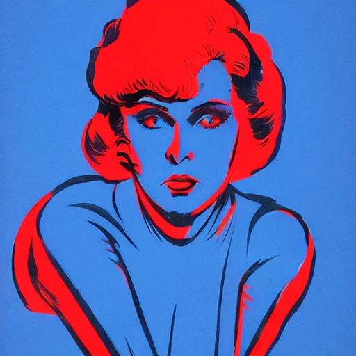 Image similar to noir femme fatale with a gun, rudolph belarski, robert mcginnis, german expressionism, blue red highlighter risograph, 8 k highly detailed