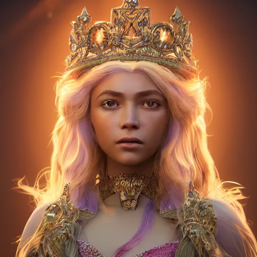 Image similar to portrait of wonderful princess of amethyst with fair skin, ornate 8 k gorgeous intricate detailed, accent lighting, dramatic light, octane render