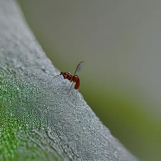 Image similar to macro photography of an ant sneezing