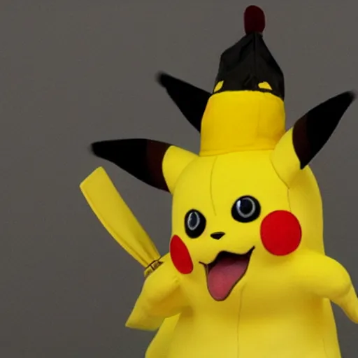 Image similar to Pikachu with a funny hat