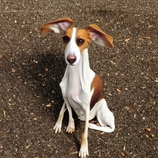 Prompt: a photo of the world's skinniest dog.