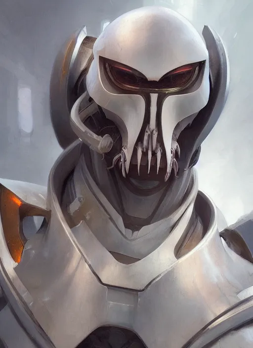 Prompt: General Grievous, face close up, elegant, digital painting, concept art, smooth, sharp focus, illustration, from StarCraft by Ruan Jia and Mandy Jurgens and Artgerm and William-Adolphe Bouguerea