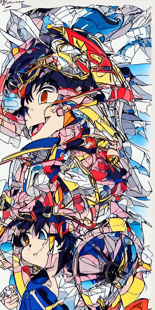 Image similar to a chariot in tokyo, drawn like the anime speed racer, full color