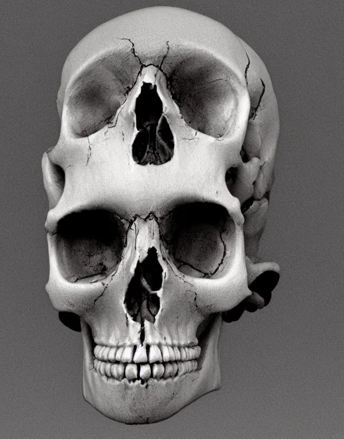 Prompt: child skull deformed due to radiation by bill ellis, ultra realistic, super detailed, mysterious lighting