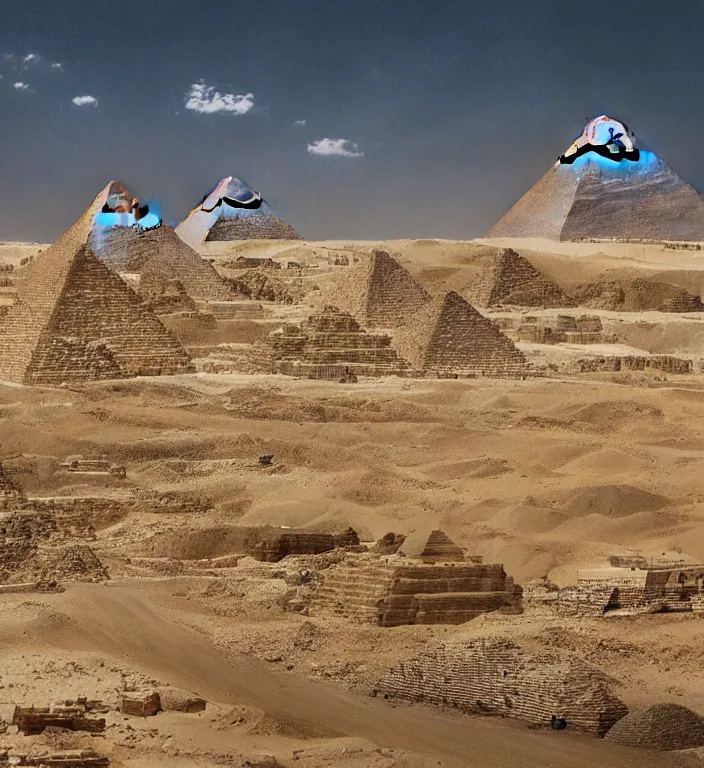 Prompt: a diorama of the great pyramids but set in nebraska, hyper realistic, photograph, high definition, wow, real, 4 k