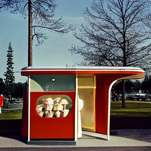 Image similar to ice cream store by alvar aalto,