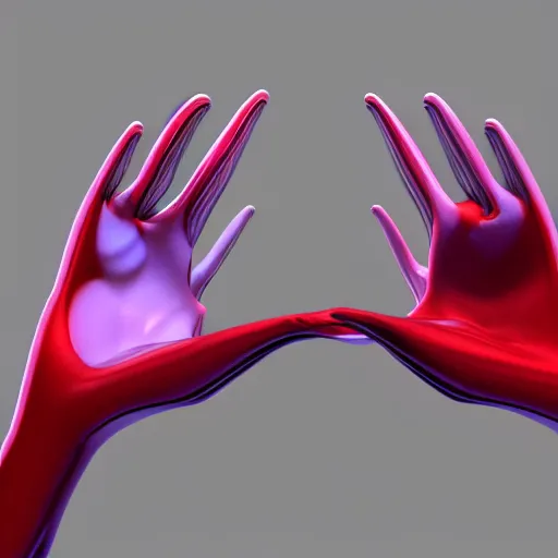 Image similar to open hand as a 3D object, a computer rendering by Alberto Seveso, behance, generative art, rendered in cinema4d, octane render, photoillustration