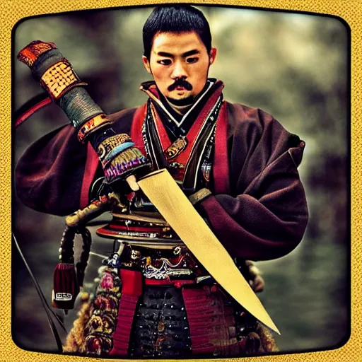 Image similar to “ color photo of a steampunk samurai, hd, photorealistic ”