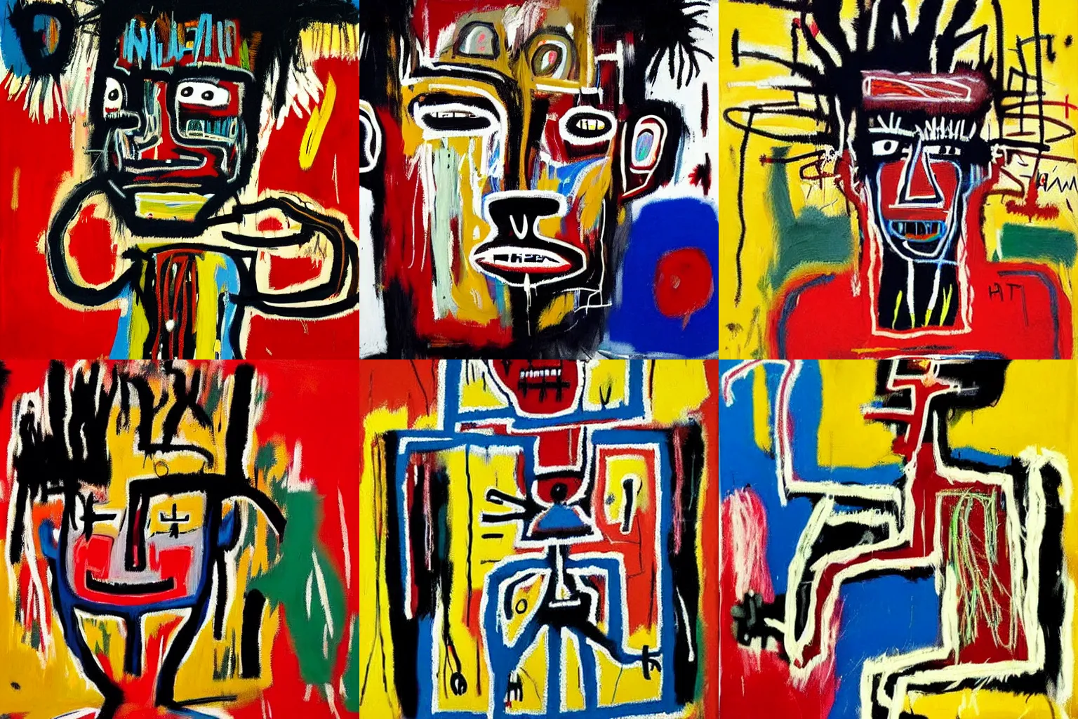 Image similar to highly detailed paintings by Jean-Michel Basquiat