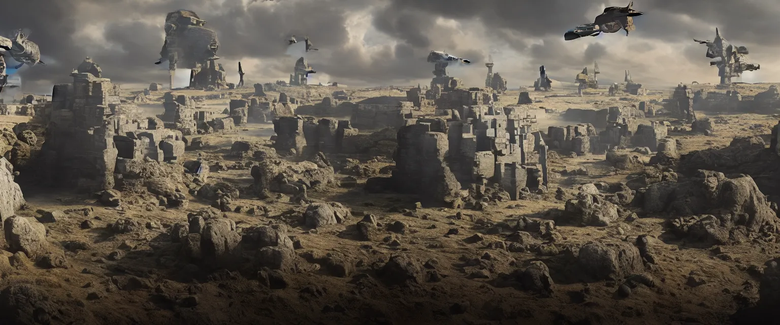 Prompt: Rogue One landscape, photorealistic, detailed, 4k