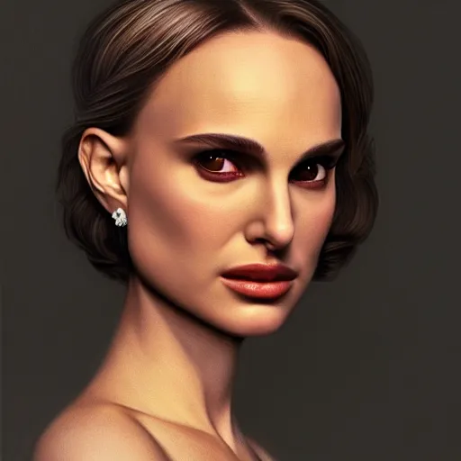 Prompt: Natalie Portman mixed with a snake, very detailed portrait, ultrarealistic, dramatic lighting, electrical details, high details, 4k, 8k, best, accurate, trending on artstation, fur, artstation, photorealism, ultrarealistic, digital painting, style of Dali, Caravaggio, Boris Vallejo