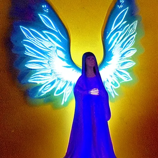 Image similar to bioluminiscent biblically correct angel