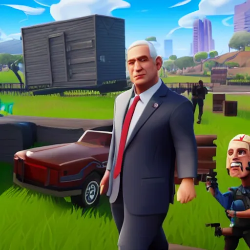 Prompt: Benjamin Netanyahu in Fortnite