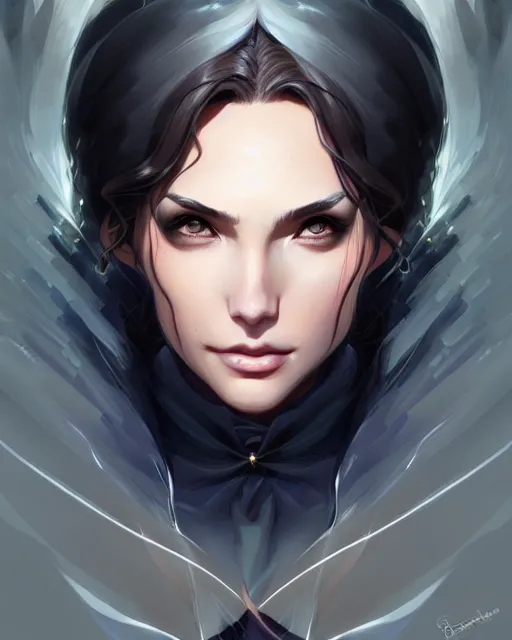 Image similar to portrait of a sorceress, elegant clothes, face like gal gadot, symmetrical eyes shinkai makoto studio ghibli studio key hideaki anno sakimichan stanley artgerm lau rossdraws james jean marc simonetti elegant highly detailed digital painting artstation pixiv