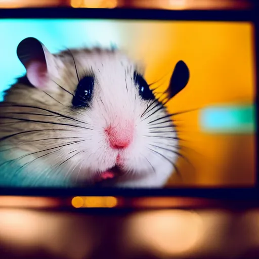 Image similar to photo of the cinema screen, a movie about hamsters is on the screen, unedited, sharp focus, 8 k