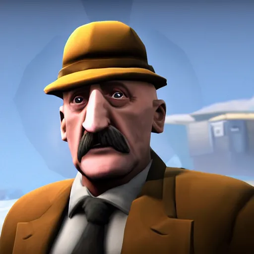 Prompt: Mike Ehrmantraut in Team Fortress 2, HD 4k game screenshot, Valve official announcement, new character