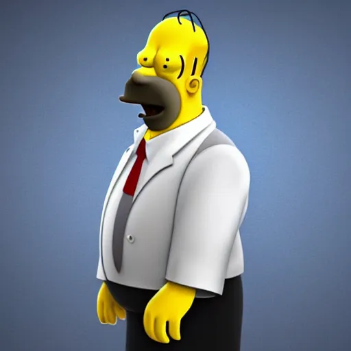 Prompt: a 3d model of what homer simpson would look like as a real person, 4k, high detail, high-resolution photograph, professional photography, ultra-detail