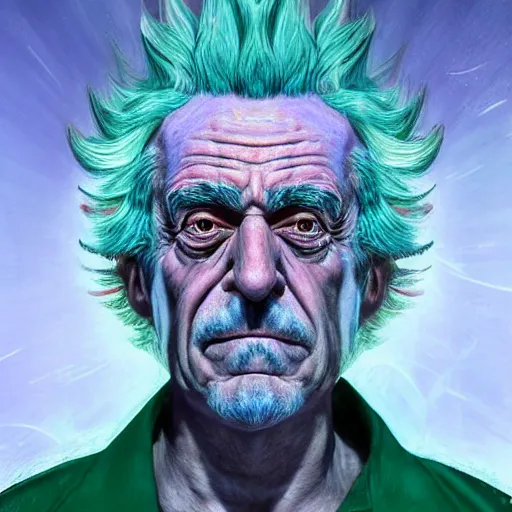 Prompt: 2 0 7 0 rick sanchez portrait in the alien dimension : : photorealistic sci - fi detailed intricate face details ultradetailed ultra - realistic by hieronymus bosch