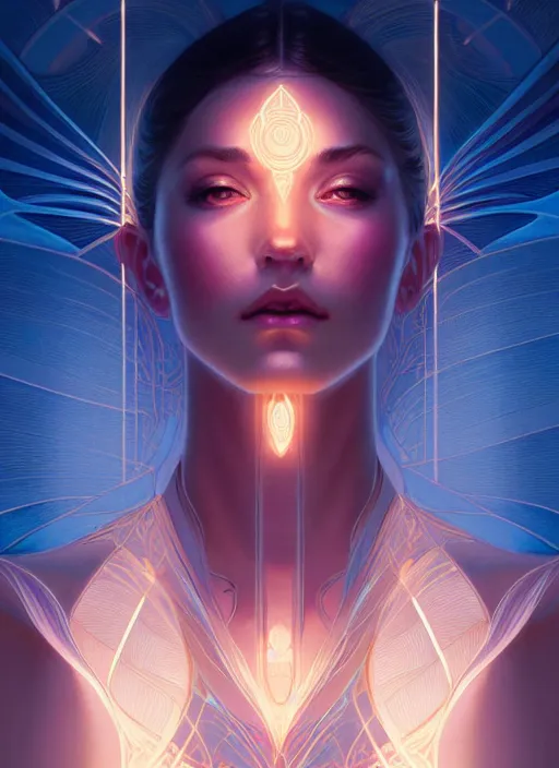 Image similar to symmetry!! portrait of air, glowing lights!! intricate elegant, highly detailed, digital painting, artstation, concept art, smooth, sharp focus, illustration, art by artgerm and greg rutkowski and alphonse mucha