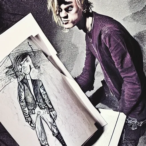 Image similar to jamie campbell bower, storybook, illustration