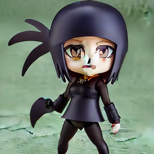 Image similar to a crow nendoroid, product shot