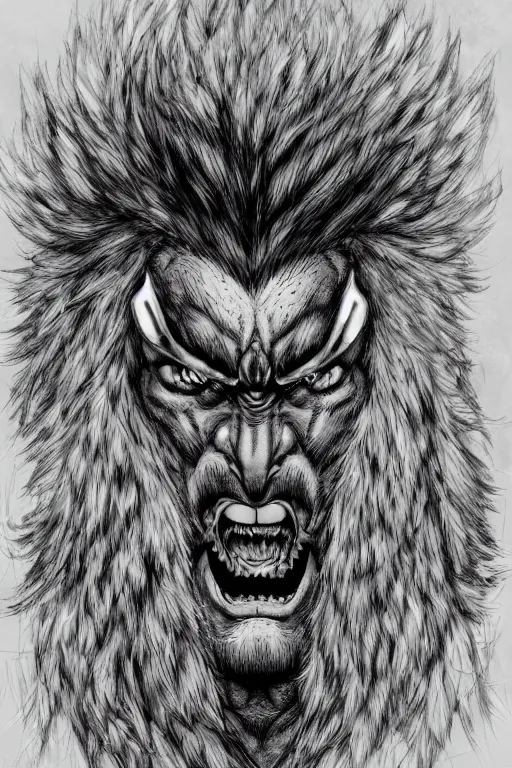 Prompt: beastman, highly detailed, digital art, sharp focus, trending on art station, kentaro miura manga art style