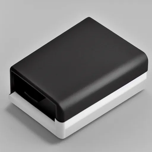 Image similar to a lighter designed by dieter rams, white background, studio photograph