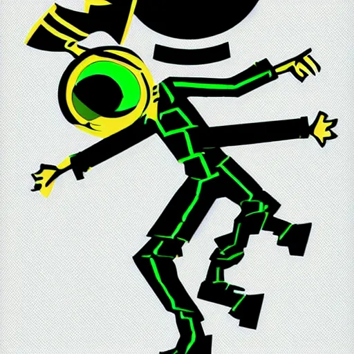 Image similar to jet set radio character, isolated on a white background